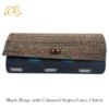 Black/Beige with Coloured Stripes Clutch