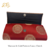 Maroon Gold Pattern Clutch - Image 3
