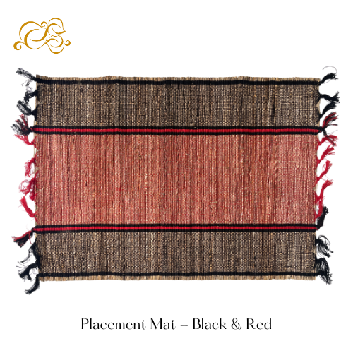 Placement Table Mat – Black & Red (Set of 4)