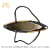 Woven Bag with Black/White Stripes Fabric Design - Image 3
