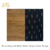 Woven Bag with Black/White Stripes Fabric Design - Image 2