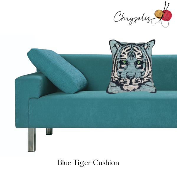 Blue Tiger Cushion - Image 2