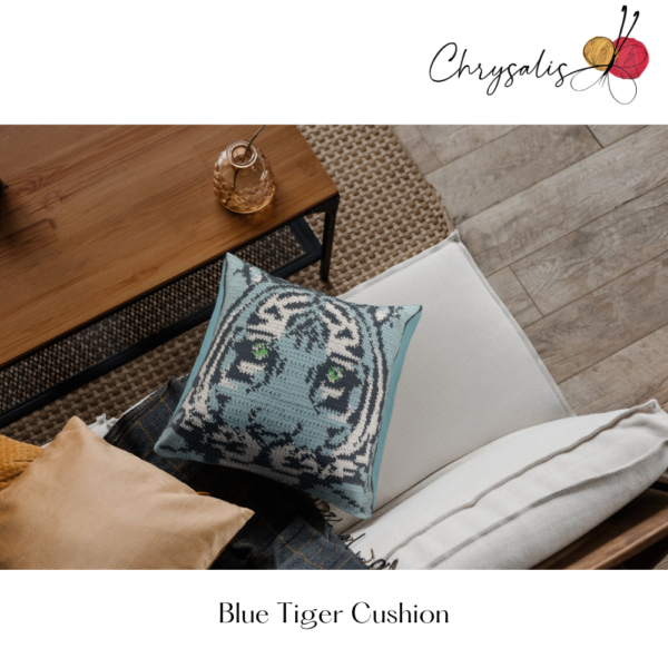 Blue Tiger Cushion - Image 4