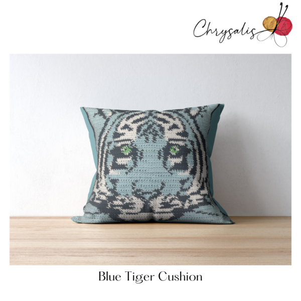 Blue Tiger Cushion - Image 3