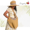 Combo - Brown with Elephant Design Jute Hat and Bag