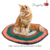 Pink, Green, Brown Round Cat Bed