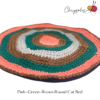 Pink, Green, Brown Round Cat Bed - Image 2