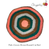 Pink, Green, Brown Round Cat Bed - Image 5