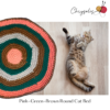 Pink, Green, Brown Round Cat Bed - Image 3