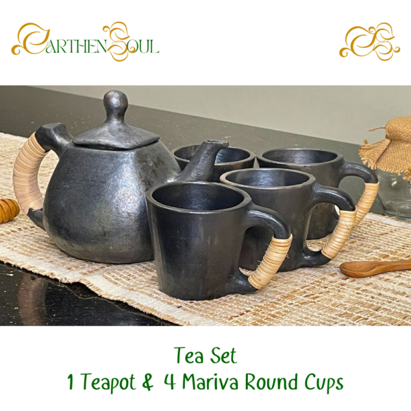 Tea Set - 1 Teapot & 4 Mariva Cups (Small)
