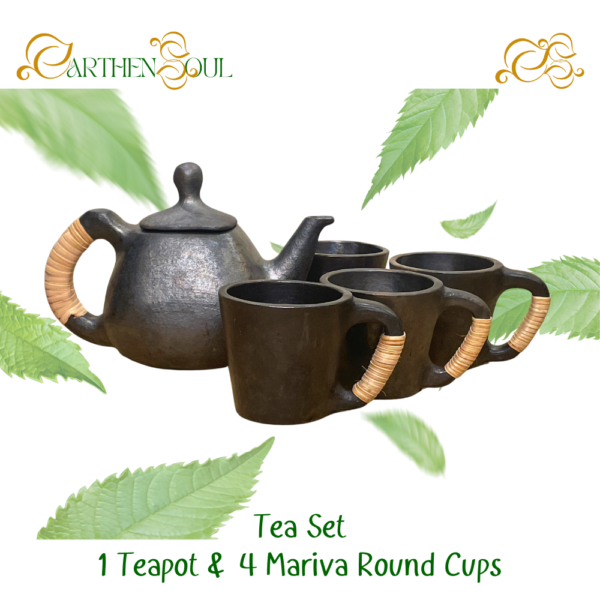 Tea Set - 1 Teapot & 4 Mariva Cups (Small) - Image 2
