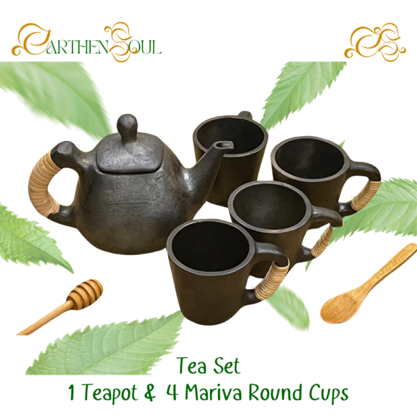 Tea Set - 1 Teapot & 4 Mariva Cups (Small) - Image 3