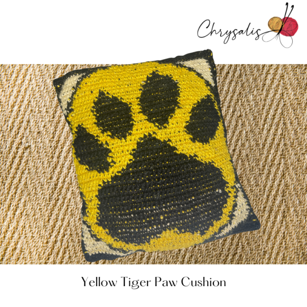 Yellow Tiger Paw Cushion - Image 3